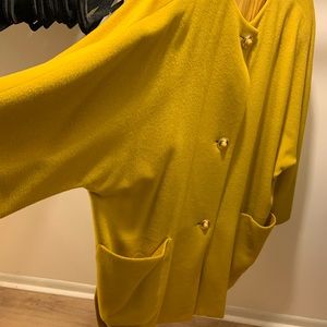 Mustard Yellow Perry Ellis Wool Coat Size 8